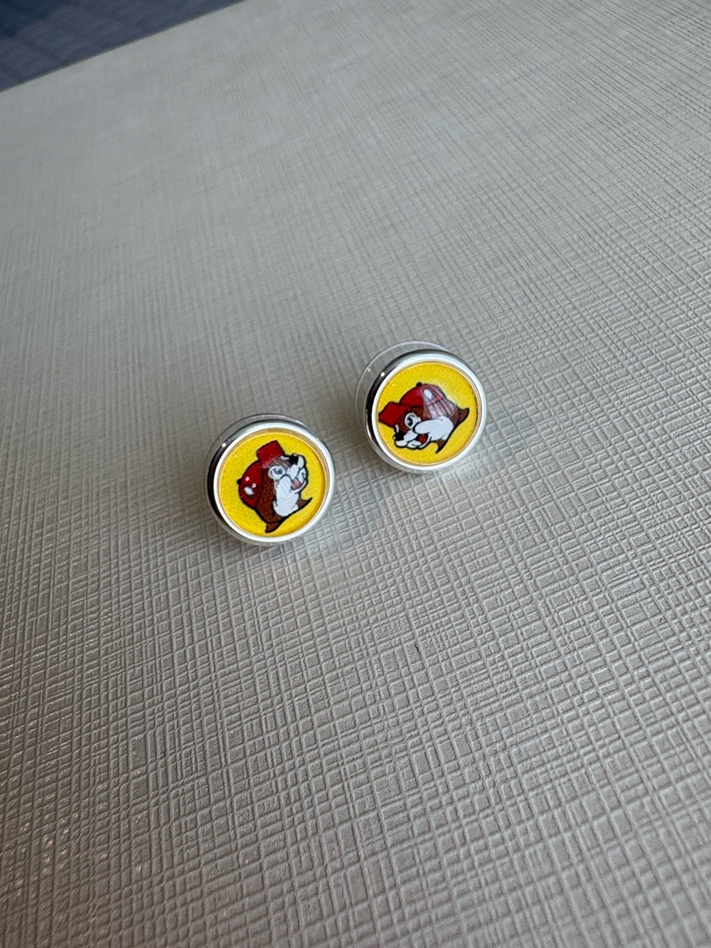 Silver Buc-ee’s Logo Stud Earrings